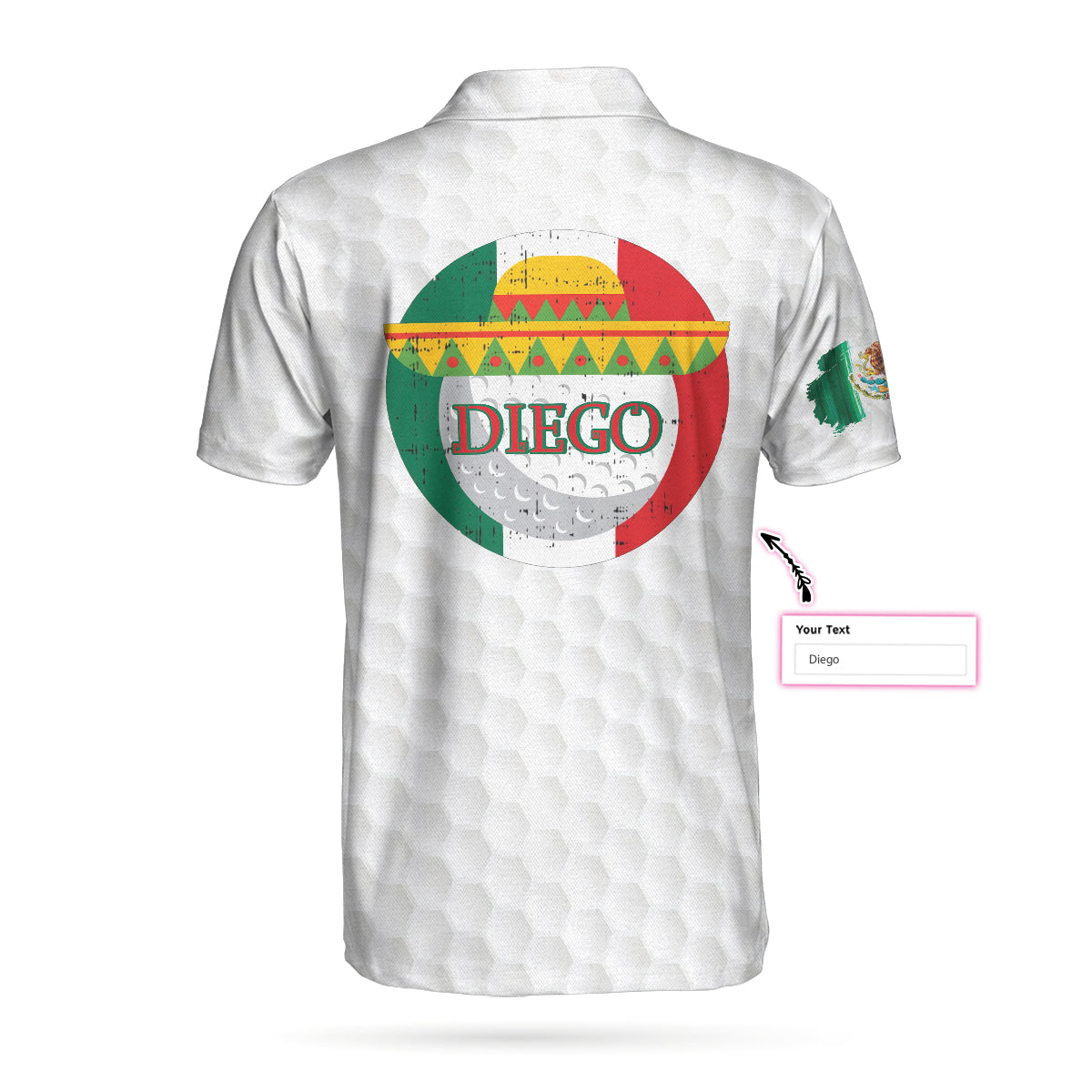 Mexico black white Mexican flag custom personalized Polo shirt