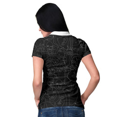 Multiple Face One Line Art Black Version Polo Shirt - Hyperfavor