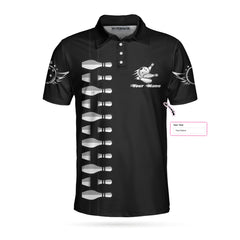 Personalized Name Bowling Custom Polo Shirt, Customized Bowling Gift Idea, Black Bowling Shirt For Bowlers - Hyperfavor