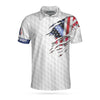 Personalized Patriotic American Flag Custom Polo Shirt, White American Flag Golf Shirt For Golfers, Best Golf Gift Idea - Hyperfavor