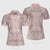 Rose Gold Leopard Print V2 Short Sleeve Women Polo Shirt - Hyperfavor