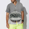 Shark Smile Hawaiian Shirt, Shark Button Up Shirt For Adults, Shark Print Shirt - Hyperfavor