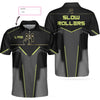 Slow Roll Black and Golden Pattern Bowling Custom Polo Shirt - Hyperfavor
