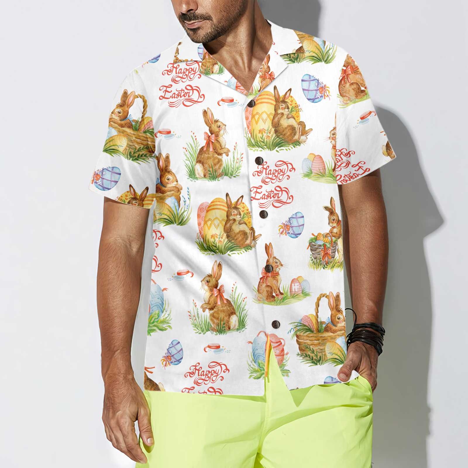 Spring Easter Hawaiian Shirt, Easter Bunny Shirt, Easter Shirt For Men Hyperfavor Spring Easter Hawaiian Shirt, Easter Bunny Shirt, Easter Shirt For Men Hyperfavor
