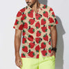 Strawberry And Cat Seamless Pattern Hawaiian Shirt, Strawberry Shirt For Men & Women, Strawberry Print Shirt - Hyperfavor