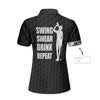 Swing Swear Drink Repeat Custom Short Sleeve Women Polo Shirt - Hyperfavor