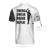 Swing Swear Drink Repeat Ripped Camouflage Skull Golf Custom Polo Shirt, Personalized Black And White Golf Shirt For Men - Hyperfavor