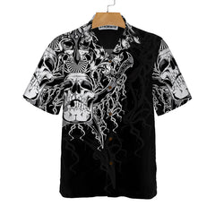 The Celtic Warrior Viking Hawaiian Shirt, Black And White Celtic Skull Viking Shirt - Hyperfavor