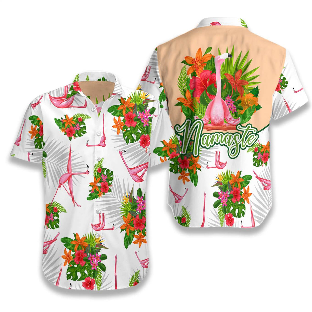 Tropical Workout Yoga Flamingo Namaste EZ20 2708 Hawaiian Shirt - Hyperfavor