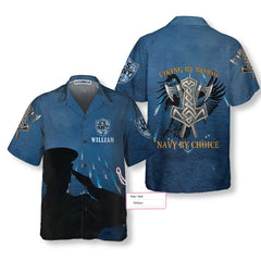 Viking By Blood, NAVY By Choice Custom Hawaiian Shirt, Cool Viking Shirt For US Navy - Hyperfavor