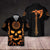 Viking Skull With Backbone Axe Hawaiian Shirt, Cool Orange Pattern Black Skull Shirt - Hyperfavor