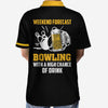 Weekend Forecast Bowling With A High Chance Of Drink Custom Polo Shirt, Personalized Bowling Shirt For Beer Lovers - Hyperfavor