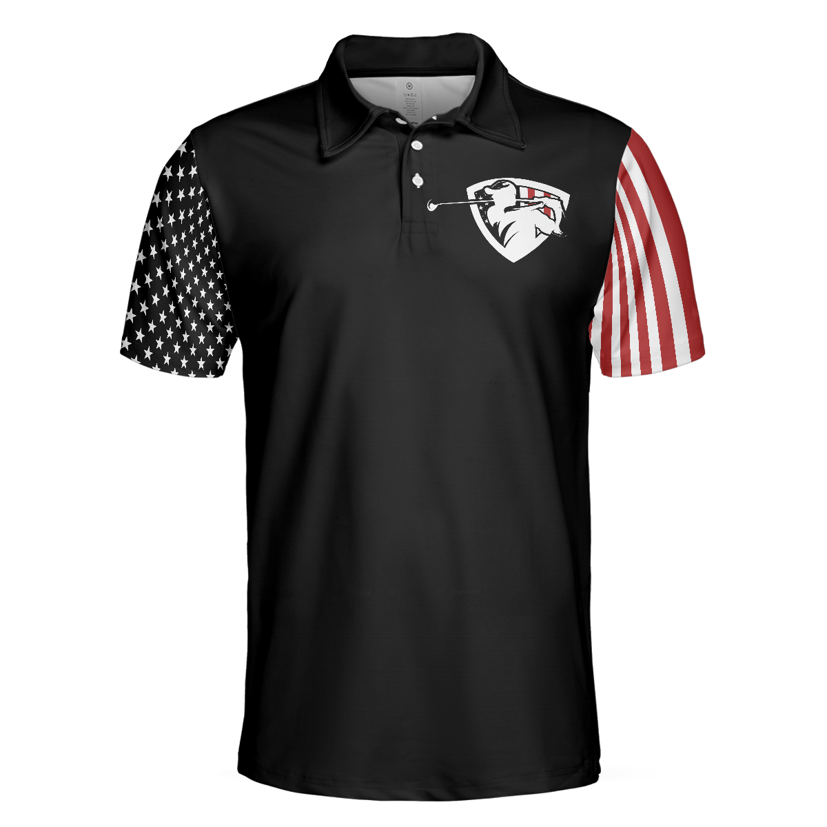 Let's Par Tee Short Sleeve Golf Polo Shirt, Dark Theme American Flag Polo Shirt, Patriotic Golf Shirt For Men - Hyperfavor