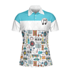 Music Teacher Short Sleeve Women Polo Shirt, White And Blue Music Pattern Shirt For Women, Gift For Music Teachers - Hyperfavor