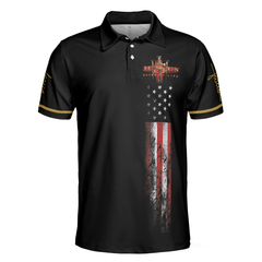 Jesus Saved My Life Christian Polo Shirt, American Flag Polo Shirt, Best Christian Shirt For Men - Hyperfavor