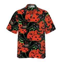 Halloween Horror Queen Cat Halloween Hawaiian Shirt, Halloween Shirt For Men And Women - Hyperfavor