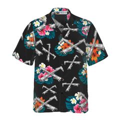 Ironworker Tropical In Black Hawaiian Shirt - Hyperfavor