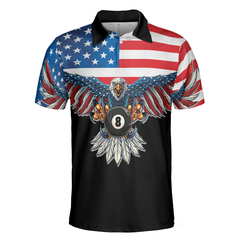 Billiards American Eagle Pool Mascot Polo Shirt - Hyperfavor