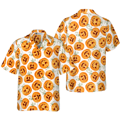 Pumpkin Pattern Halloween Hawaiian Shirt, Halloween Shirt For Men And Women - Hyperfavor