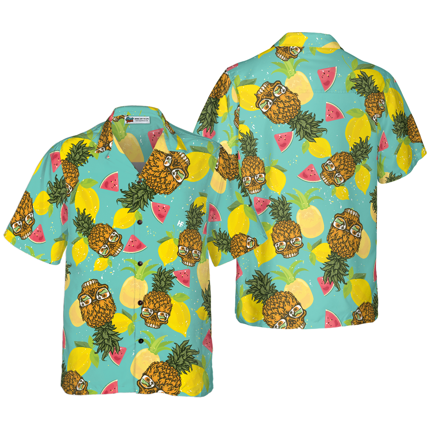 Skull With Sunglasses Hawaiian Shirt - Hyperfavor