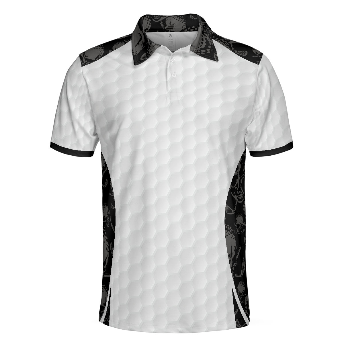 Grip It Rip It Sip It Golf White Polo Shirt, Skull Pattern Shirt For Christmas, Scary Gift Idea For Golfers - Hyperfavor