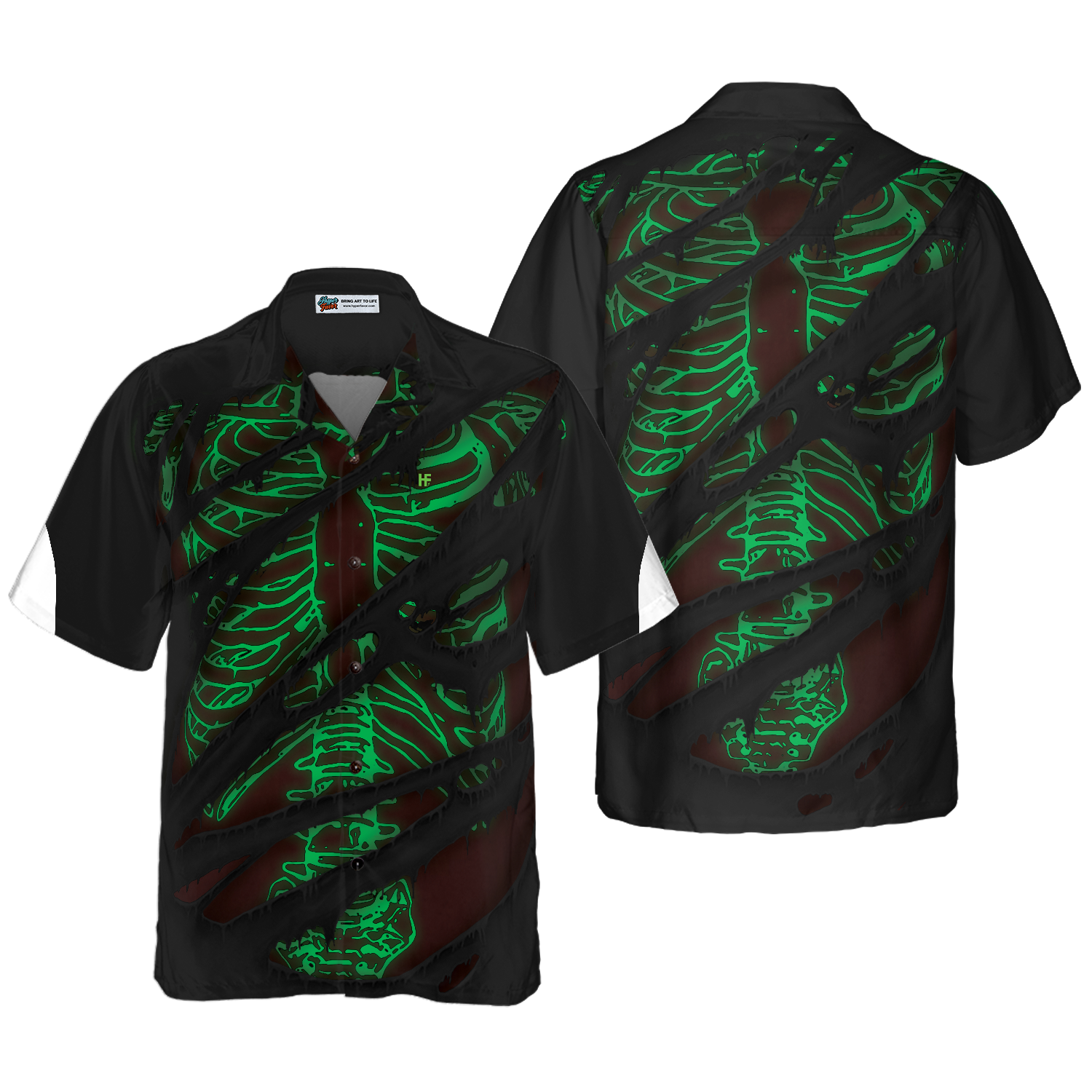 Horror Skeleton Halloween Hawaiian Shirt - Hyperfavor