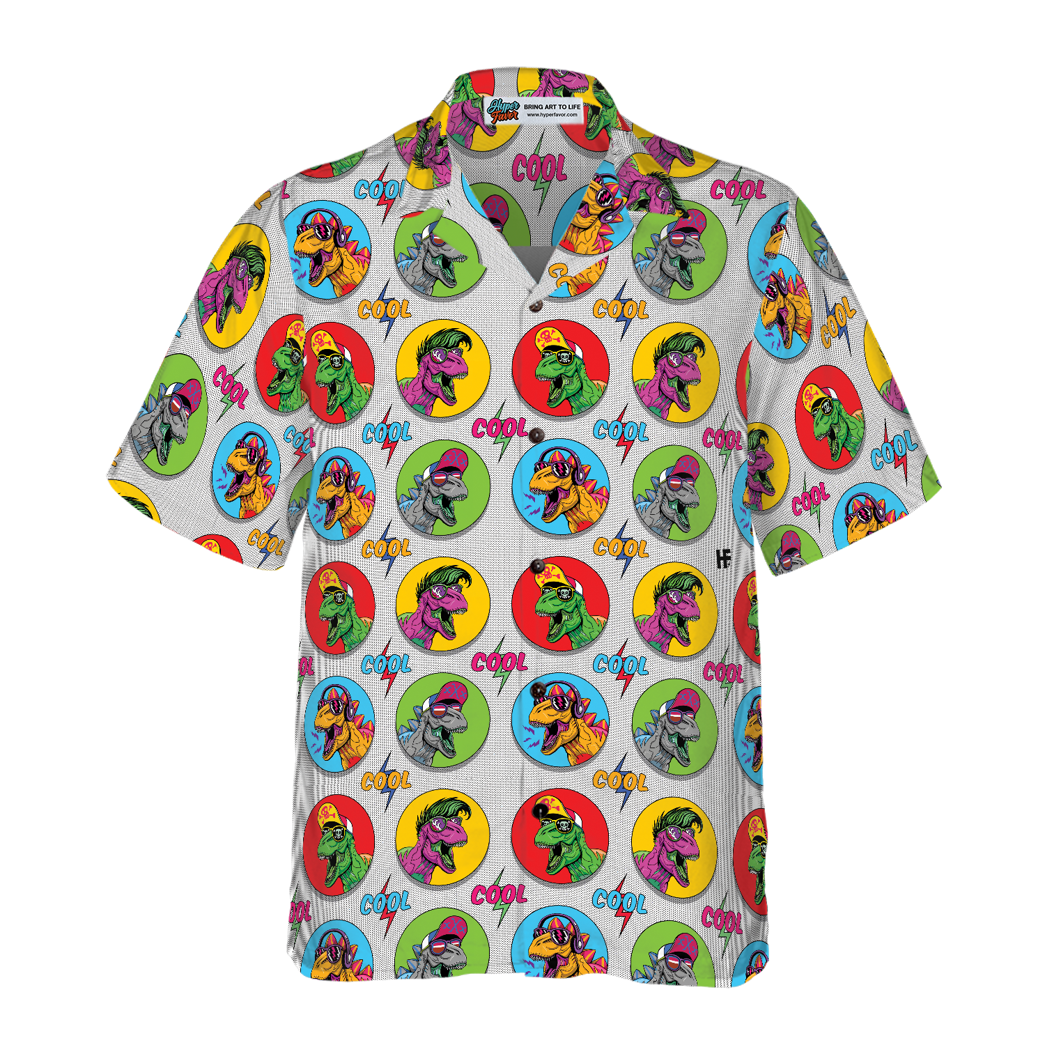 Cool T-Rex Dinosaur Hawaiian Shirt - Hyperfavor