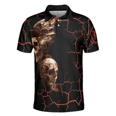 Red Thunder With Skull Polo Shirt - Hyperfavor