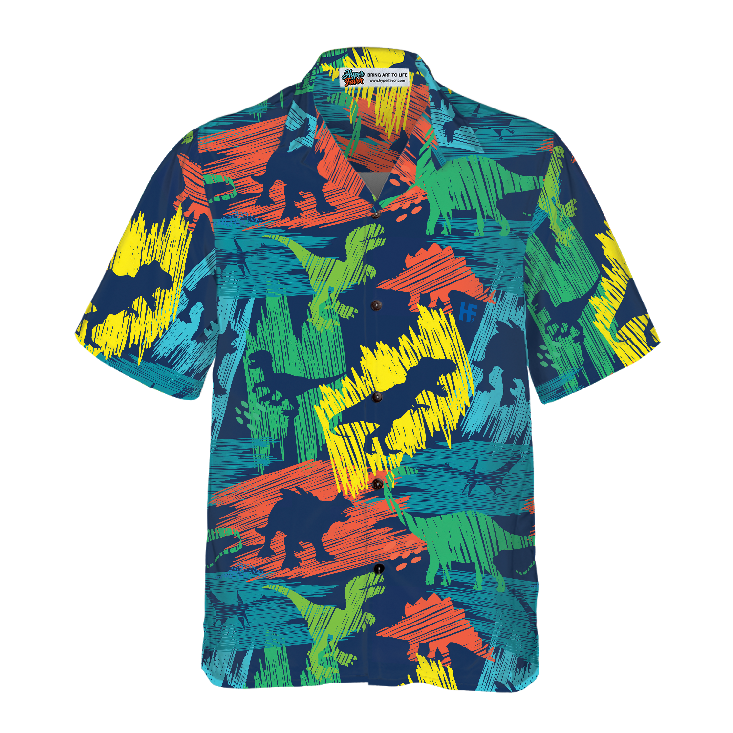 Hand-drawn Color Plates Hawaiian Shirt - Hyperfavor