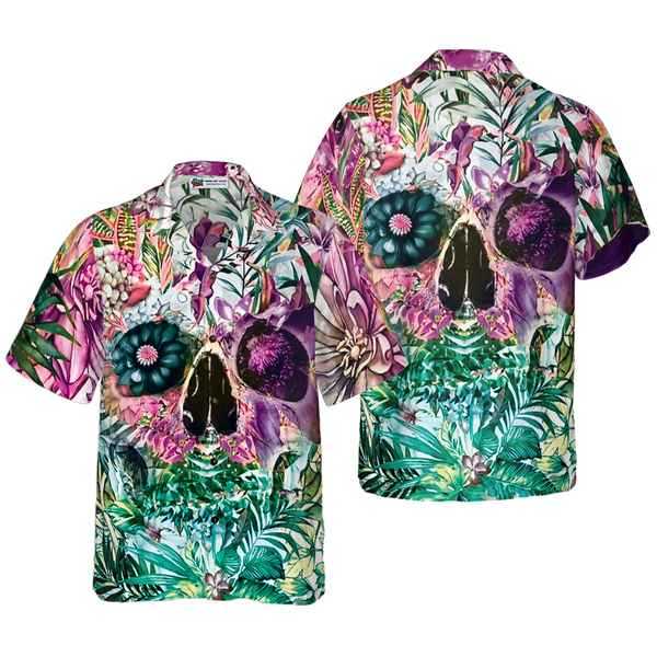 Beach Shirt Buy Skull Purple Tropical Hawaiian Shirt