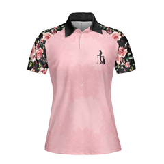 I Know I Play Like A Girl Try To Keep Up Elegant Flower Pattern Golf Short Sleeve Women Polo Shirt - Hyperfavor