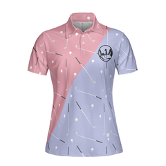 Elegant Golf Girl Seamless Pattern Short Sleeve Women Polo Shirt, Golf Shirt For Ladies, Unique Female Golf Gift - Hyperfavor