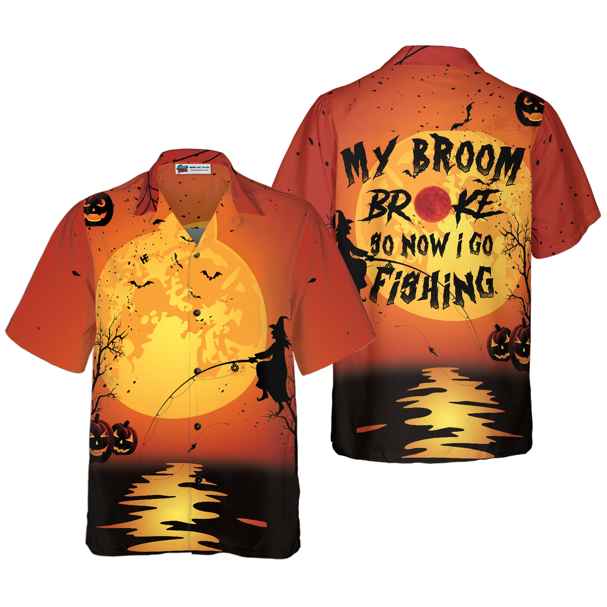 My Broom Broke So I Go Fishing Halloween Shirt, Unique Halloween Shirt For Men And Women - Hyperfavor