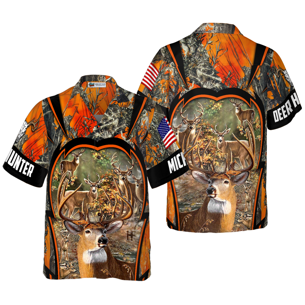 Personalized Name Deer Hunting Custom Hawaiian Shirt - Hyperfavor