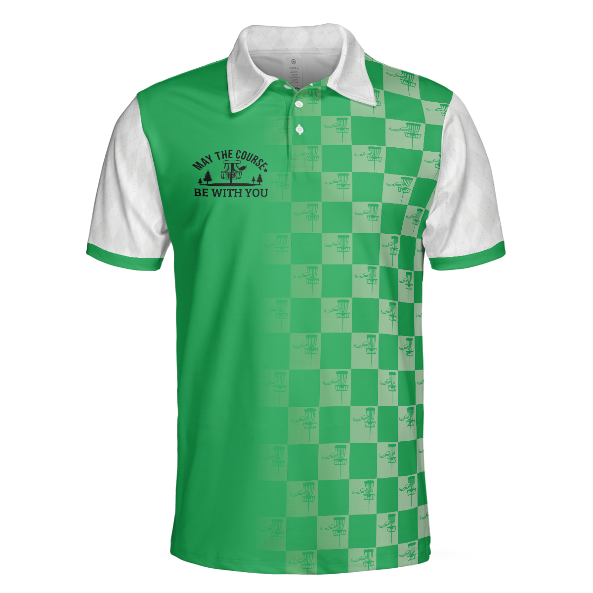 Disc Golf May The Course Be With You Polo Shirt, Short Sleeve Check Pattern Disc Golf Shirt For Men - Hyperfavor