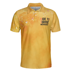 Made To Survive MS Awareness Polo Shirt For Men, Multiple Sclerosis Awareness Ribbon Shirt - Hyperfavor