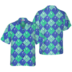 Plaid Golf Seamless Pattern Hawaiian Shirt - Hyperfavor