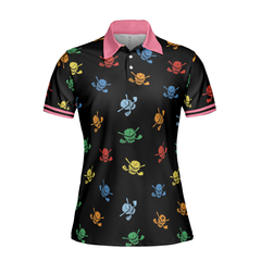 Golf Skull Women Shirt V1 Short Sleeve Women Polo Shirt - Hyperfavor