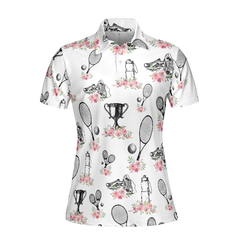 Floral Tennis Player Shirt Short Sleeve Women Polo Shirt - Hyperfavor