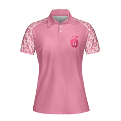 Pink Leopard Math Teacher Short Sleeve Women Polo Shirt, Funny Math Shirt For Ladies - Hyperfavor