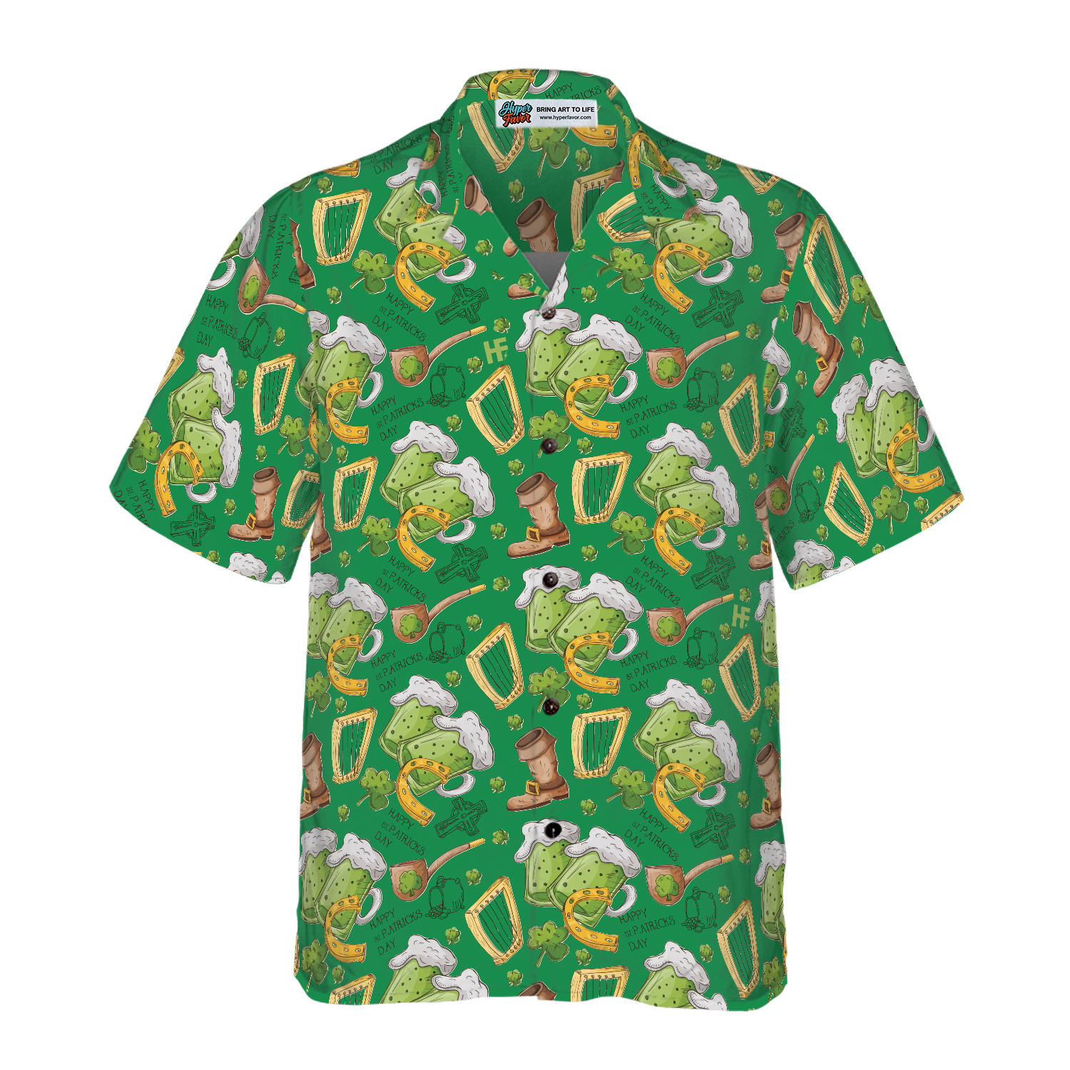 Happy Saint Patrick's Day Ireland Proud Pattern 1 Hawaiian Shirt - Hyperfavor