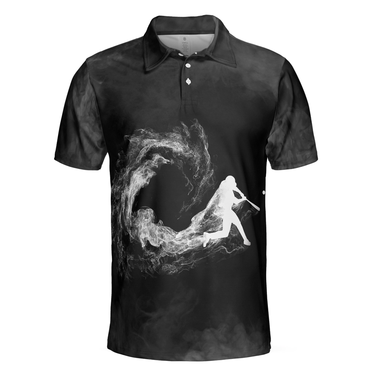 Baseball On Smoke Black Theme Polo Shirt, Smoke Baseball Striker Player Polo Shirt, Best Baseball Shirt For Men - Hyperfavor