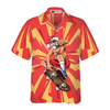 Hyperfavor Christmas Hawaiian Shirts For Men and Women, Santa Sakteboarder Hawaiian Shirt Button Down Shirt Short Sleeve - Hyperfavor