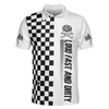 Loud Fast And Dirty Racing Polo Shirt, Black And White Checker Pattern Skull Polo Shirt, Best Racing Shirt For Men - Hyperfavor