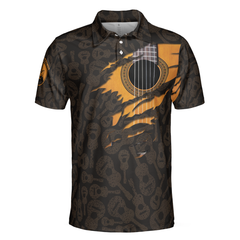 Life Without Guitar Would Be Flat Short Sleeve Polo Shirt, Guitar Pattern Polo Shirt, Best Guitar Shirt For Men - Hyperfavor