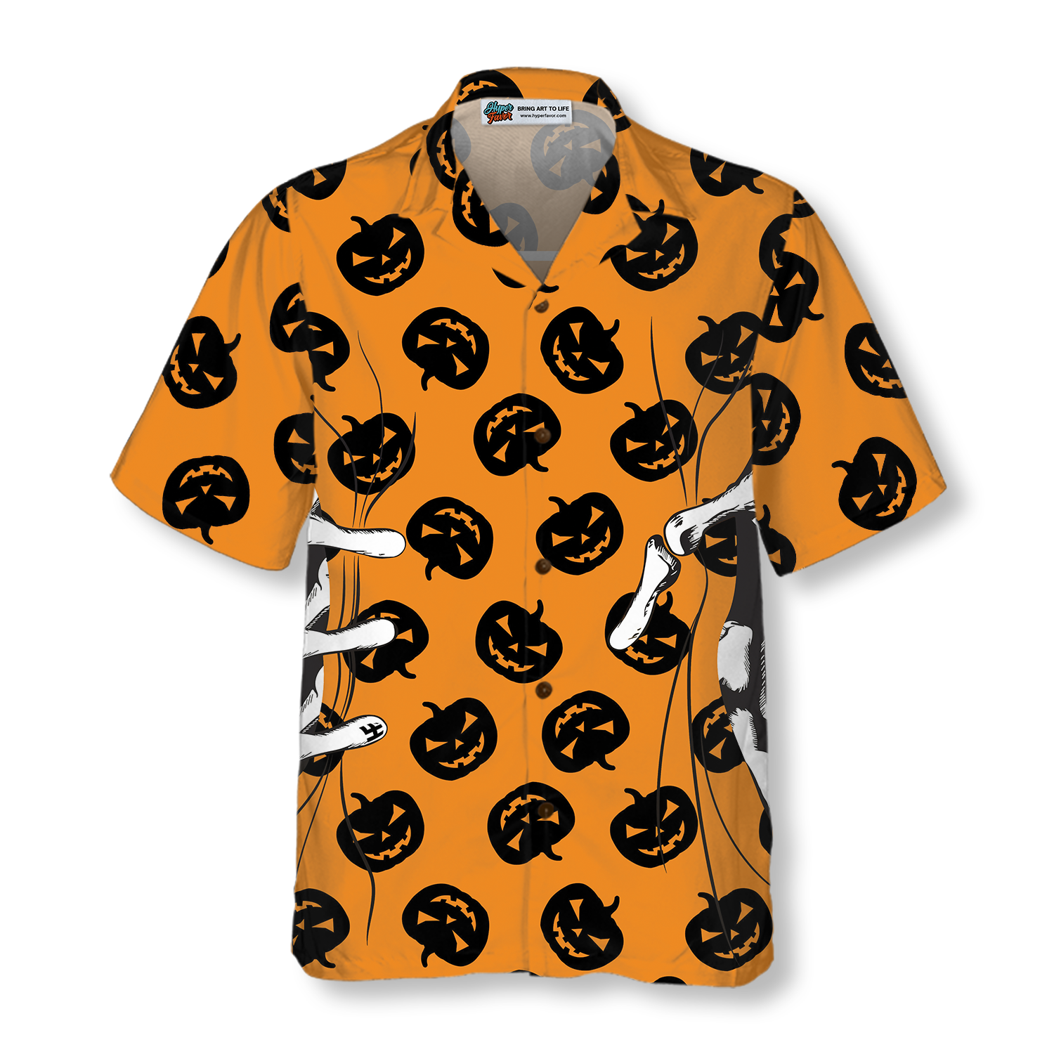 Halloween Skeleton Hand Hawaiian Shirt - Hyperfavor