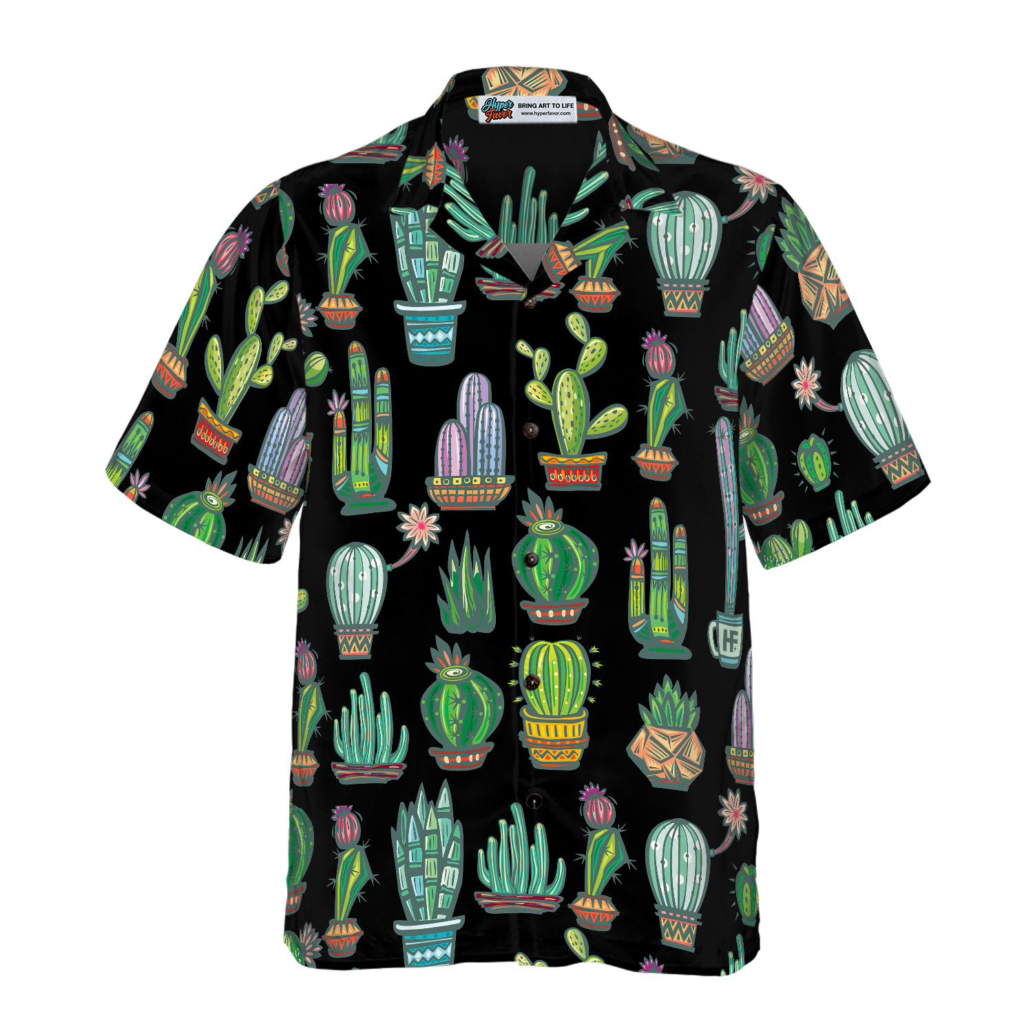 Cute Colorful Cactus Hawaiian Shirt - Hyperfavor