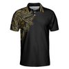 Personalized Golden Floral Paisley Golf Polo Shirt - Hyperfavor