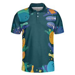 Sleep Less Bow More Mens Green Bowling Polo Shirt - Hyperfavor