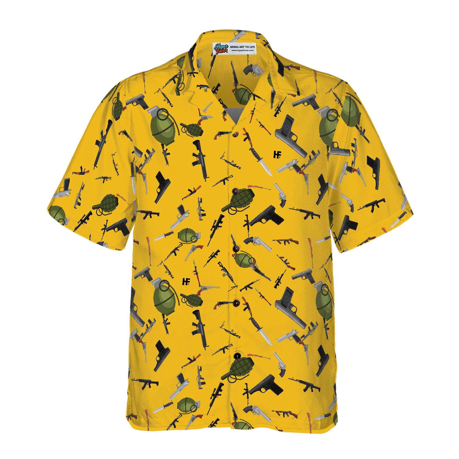 Gun Military Gear Hawaiian Shirt - Hyperfavor